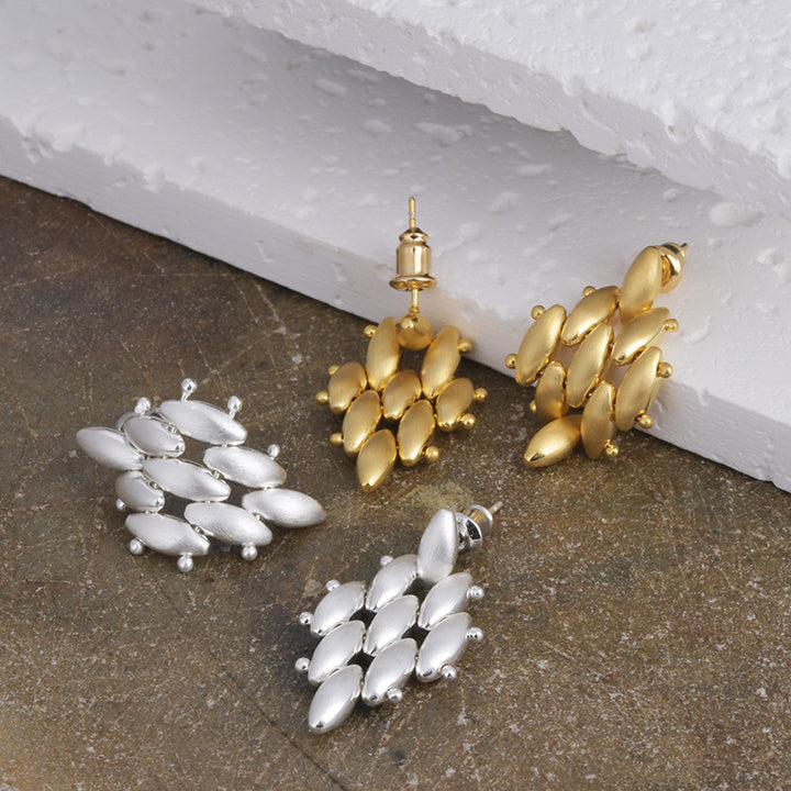 Matte Multi Petal Metal Drop Earrings