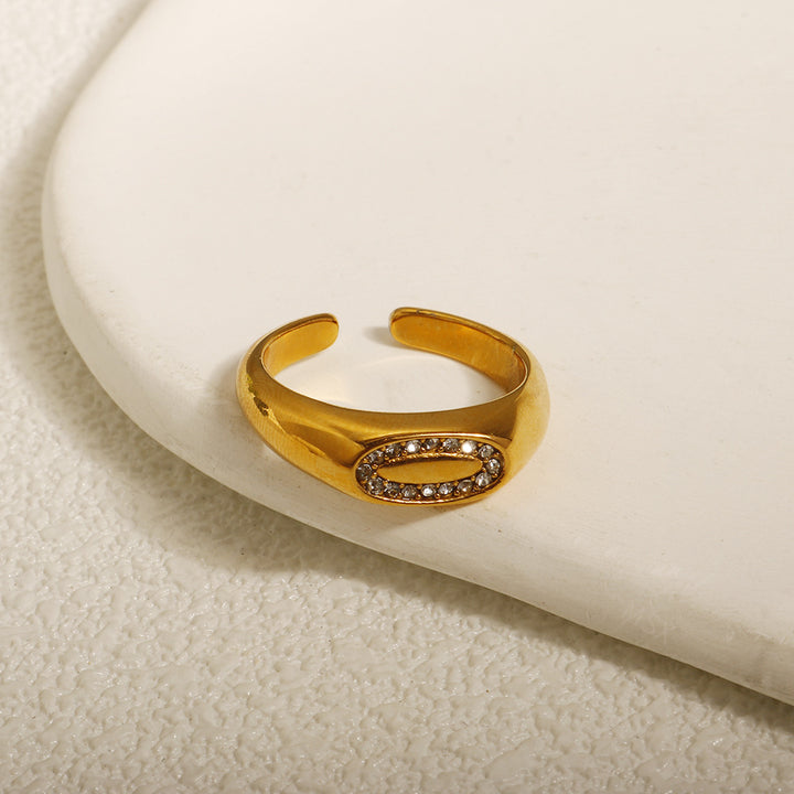 Oval Pavé Adjustable Statement Ring