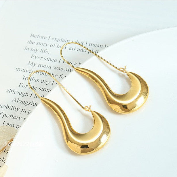 Sculpted Teardrop Hook Earrings