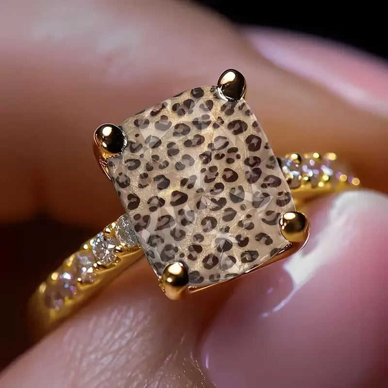 Leopard Print Statement Ring