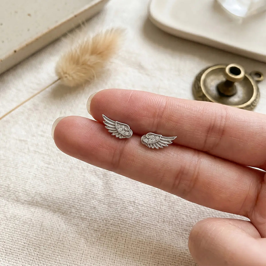 Wing Cross Earrings Layered Ear Stack