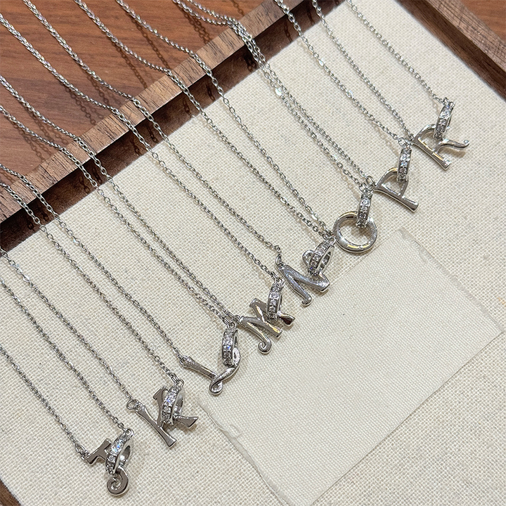 Personal Initial Letter Pendant Necklace Everyday Wear