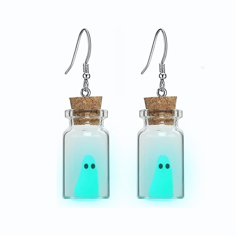 Glow Ghost Bottle Halloween Jewelry Set
