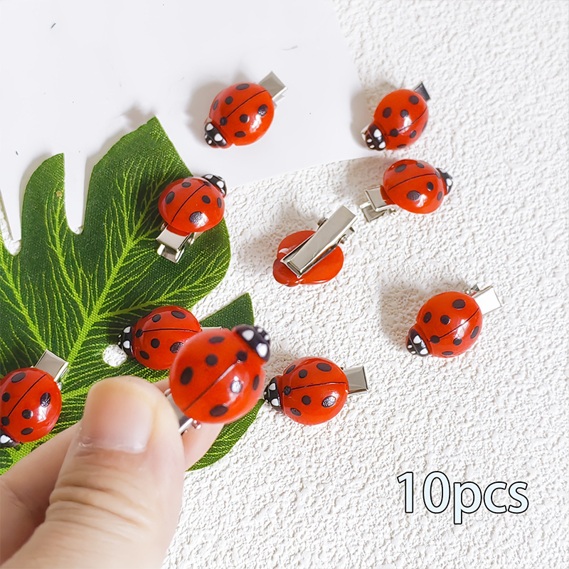 Ladybug Hair Clip 10 Pack Daily Cute Accessory