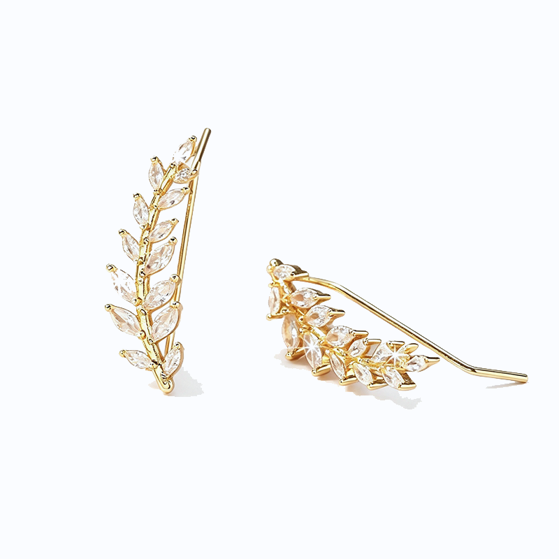 Sparkling Zircon Wheat Ear Hook Earrings