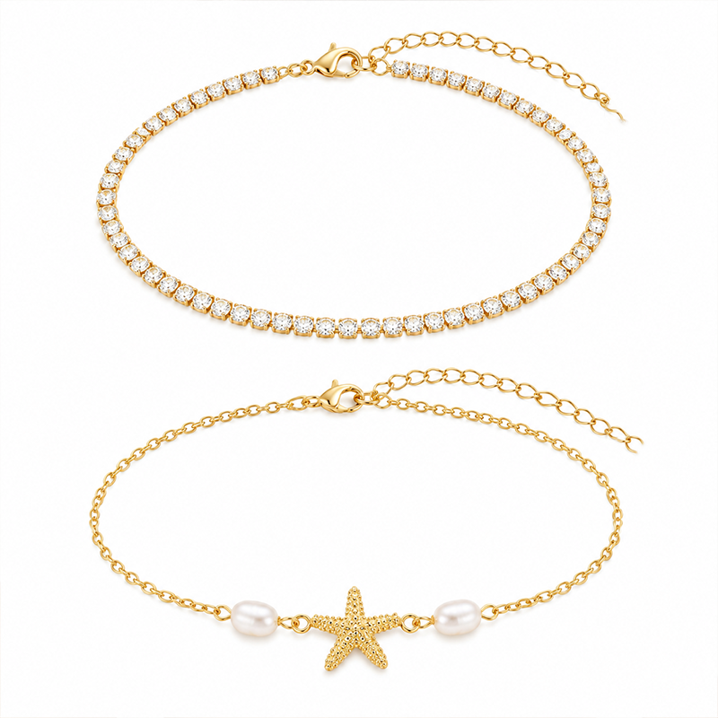 Anklet Starfish Pearl Beach Set