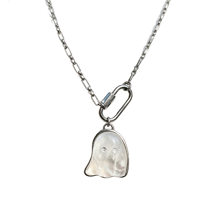 Natural Stone Ghost Pendant Necklace