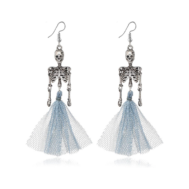 Articulated Skeleton Halloween Earrings