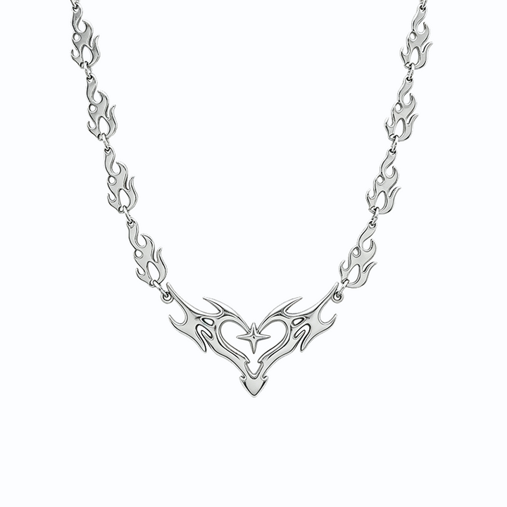 Thorn Heart Flame Statement Necklace