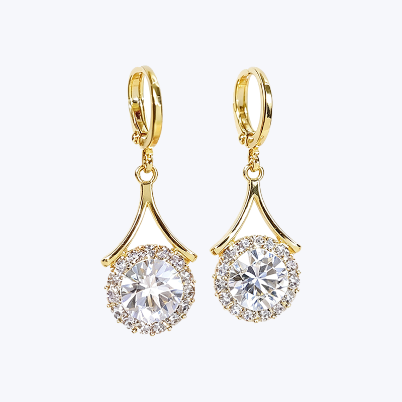 Round Halo Drop Earrings Everyday Glow