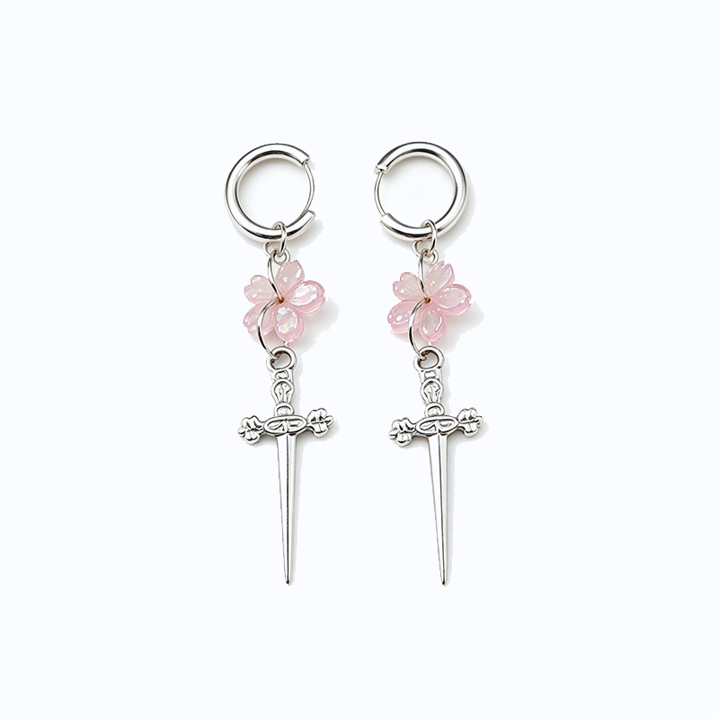 Sakura Sword Charm Gothic Dangle Earrings