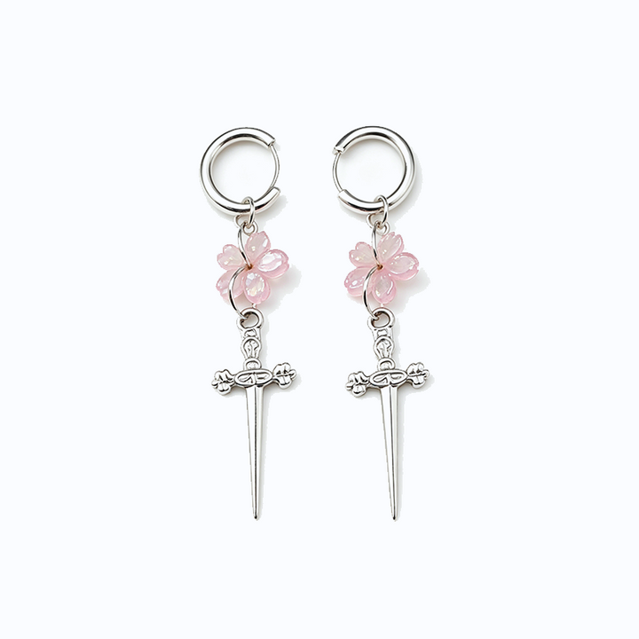 Sakura Sword Charm Gothic Dangle Earrings