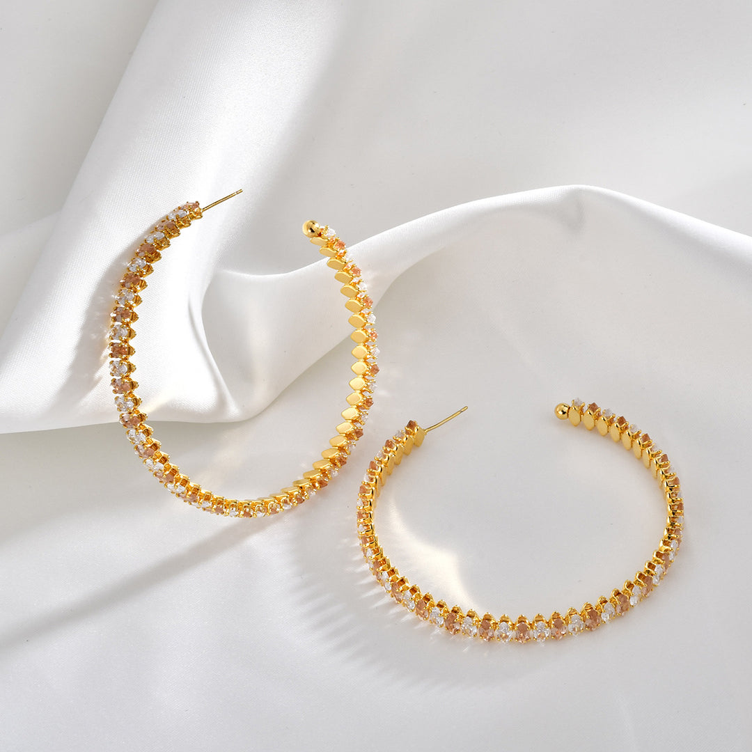 Marquise Crystal Statement Hoop Earrings