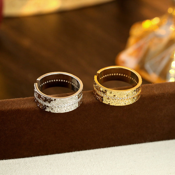Hammered Open Band Statement Ring