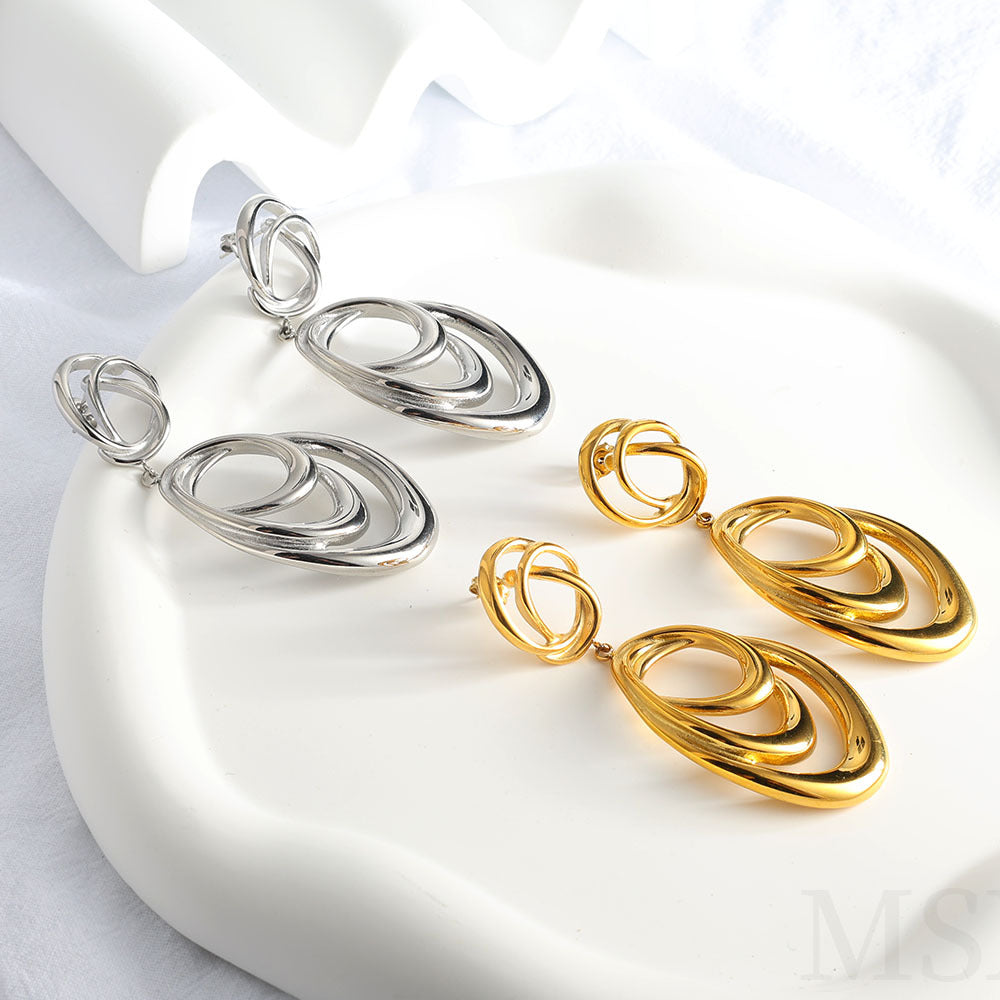Sculpted Interlocking Drop Earrings