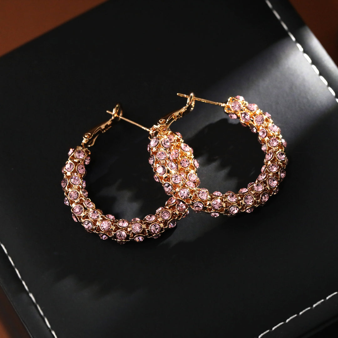 Bold Twisted Purple Hoop Earrings