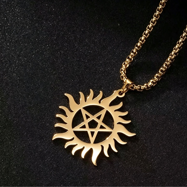Celestial Sun Pentagram Necklace