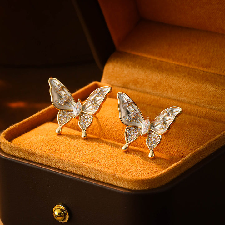 Butterfly Wing Sparkle Stud Earrings