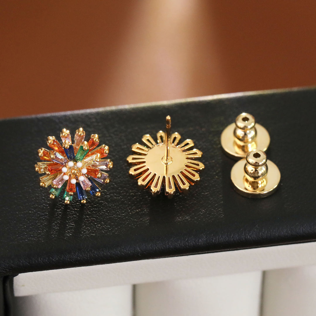 Rainbow Firework Stud Earrings