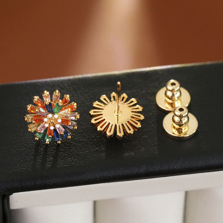 Rainbow Firework Stud Earrings
