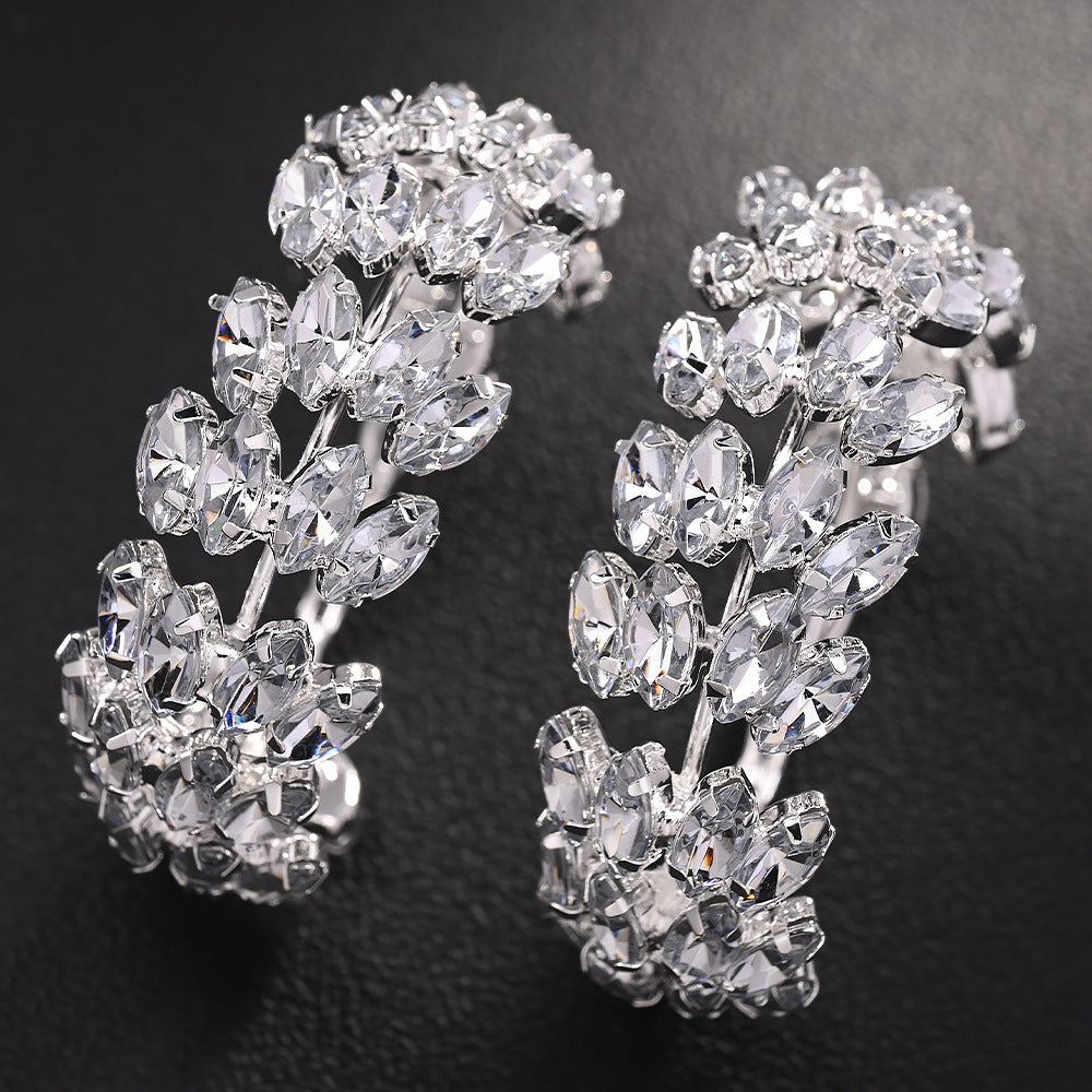 Marquise Cluster Statement Hoop Earrings
