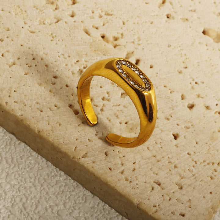 Oval Pavé Adjustable Statement Ring