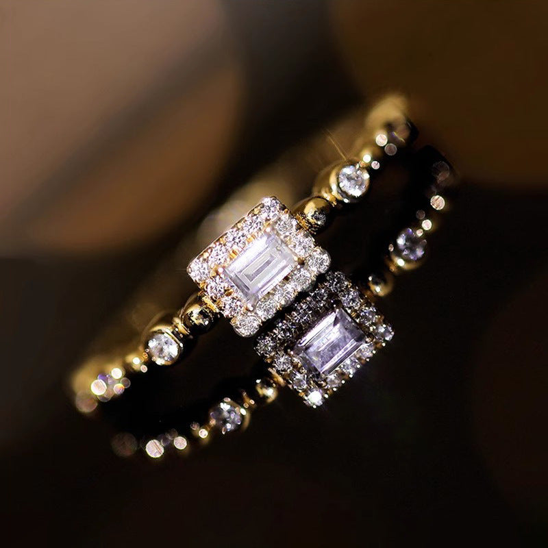 Rectangular Halo Ring for Everyday