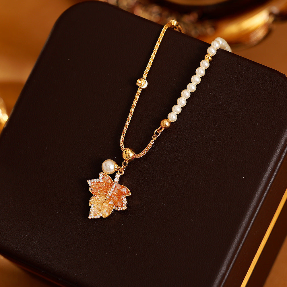 Gold Maple Leaf Pendant Jewelry
