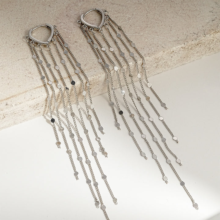 Sophisticated Oval Tassel Earrings