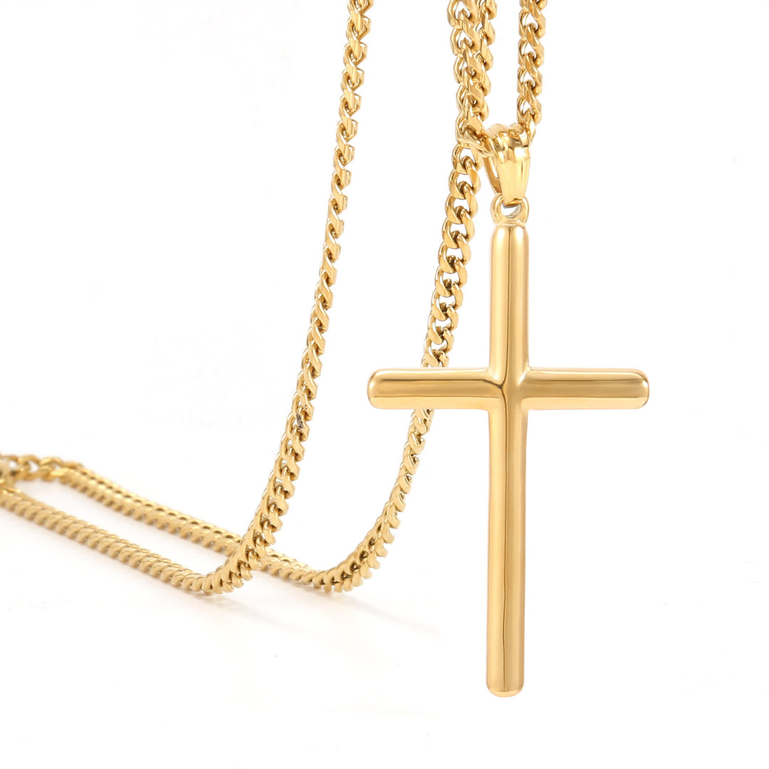 Titanium Steel Cross Necklace Unisex
