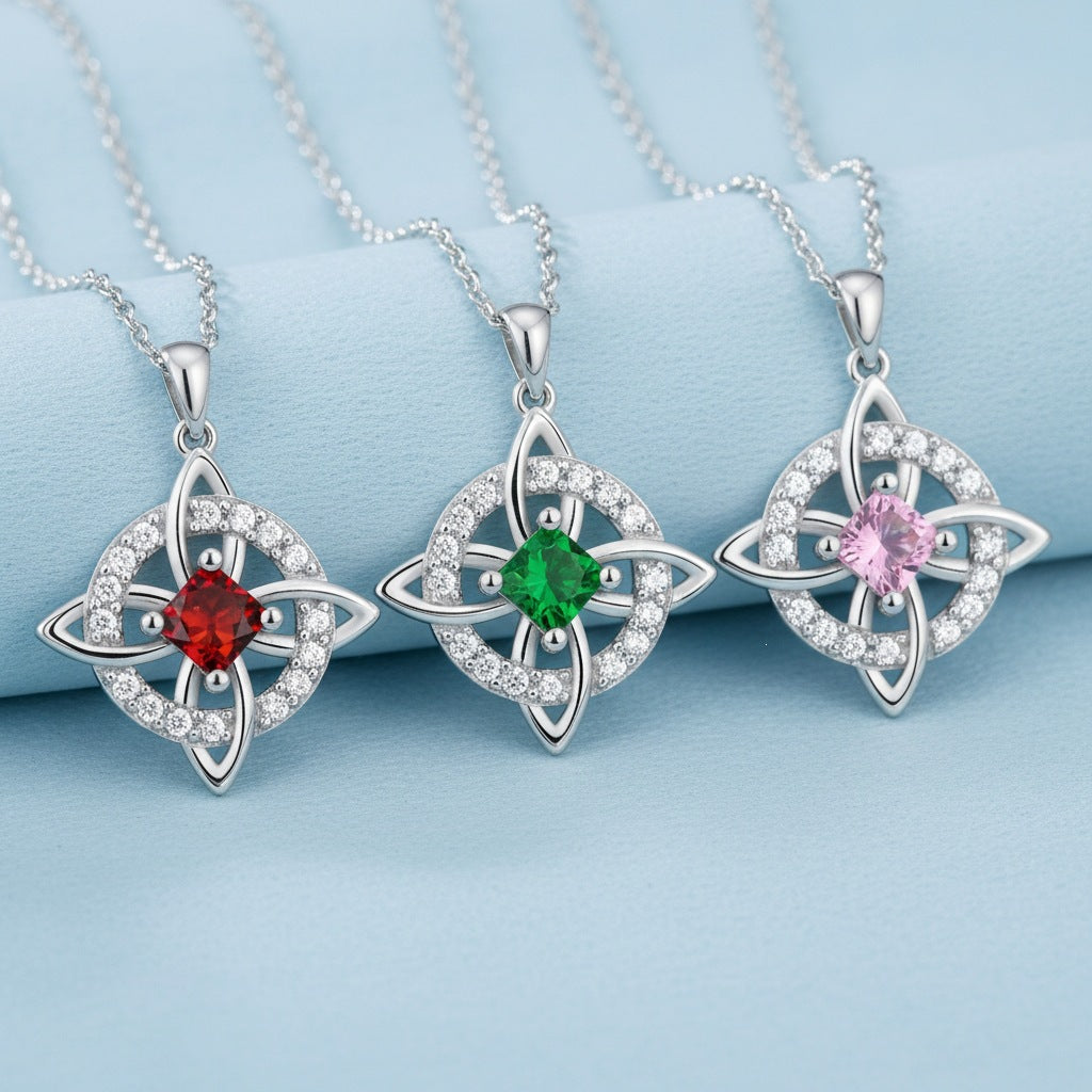 Celtic Knot Birthstone Necklace