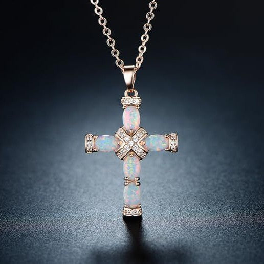 Stylish Colorful Cross Pendant Necklace