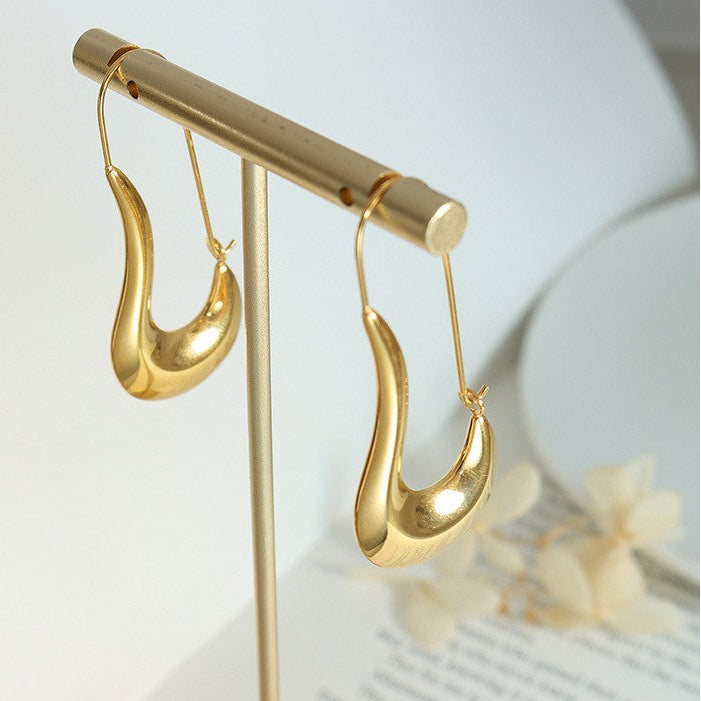 Sculpted Teardrop Hook Earrings