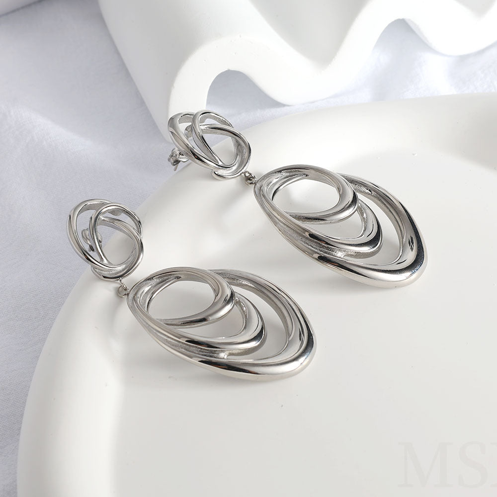 Sculpted Interlocking Drop Earrings