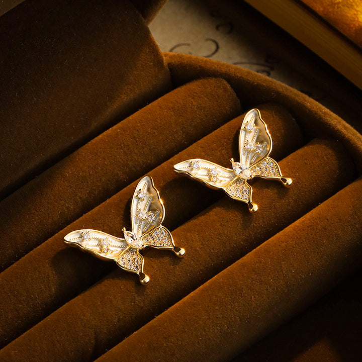 Butterfly Wing Sparkle Stud Earrings