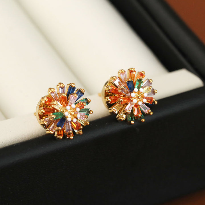 Rainbow Firework Stud Earrings