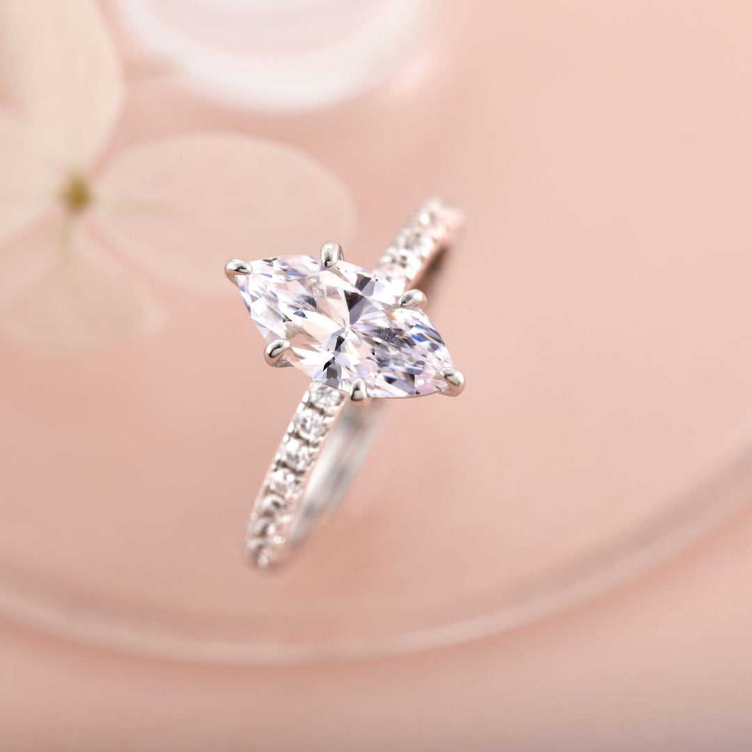 1.5 Carat Marquise CZ Engagement Ring