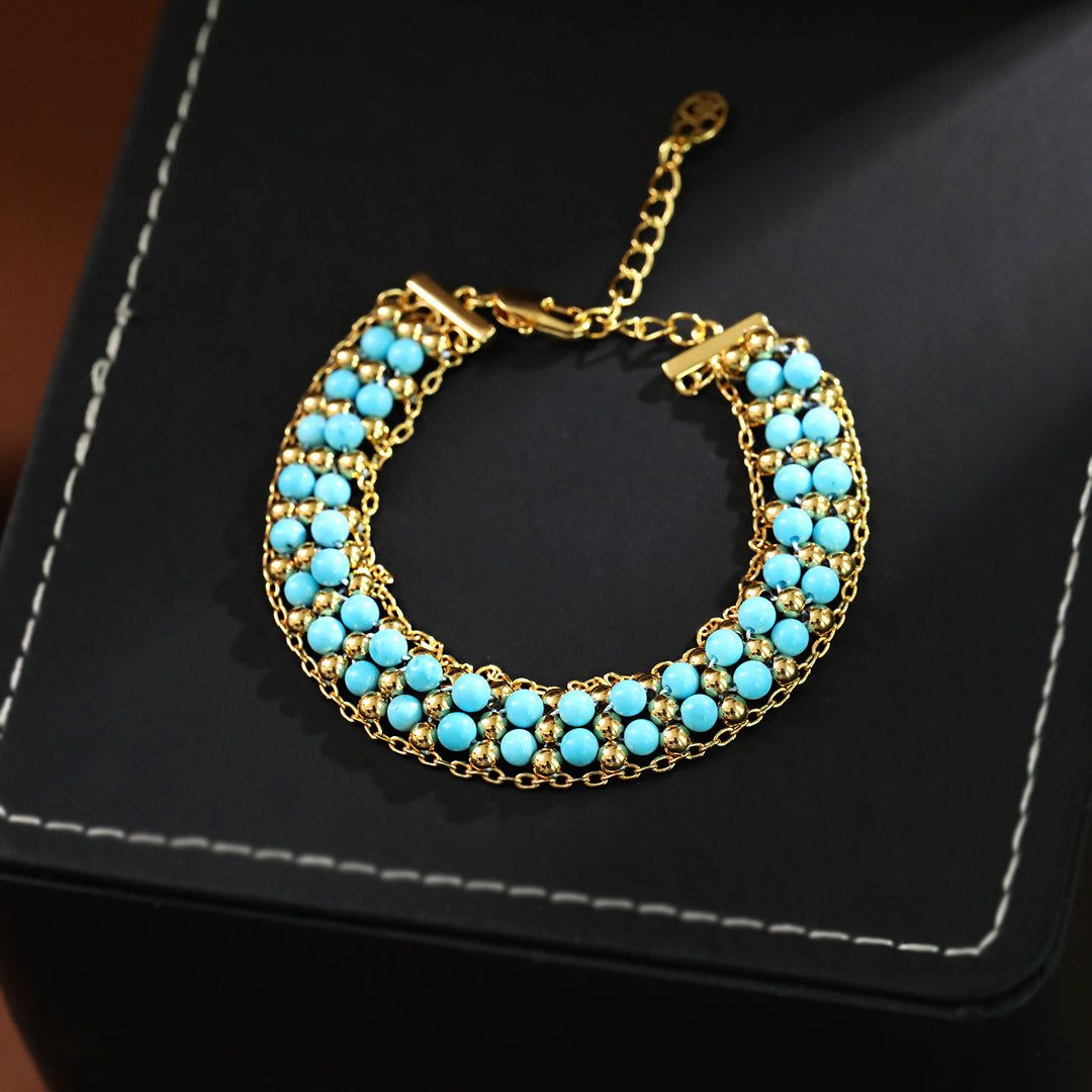 Turquoise Beaded Layered Bracelet