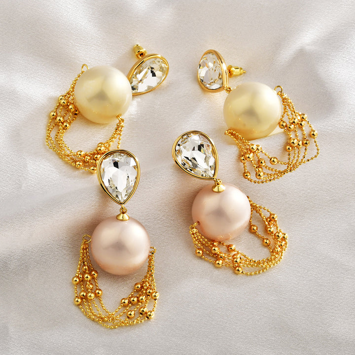 Pearl Cascade Tassel Drop Earrings