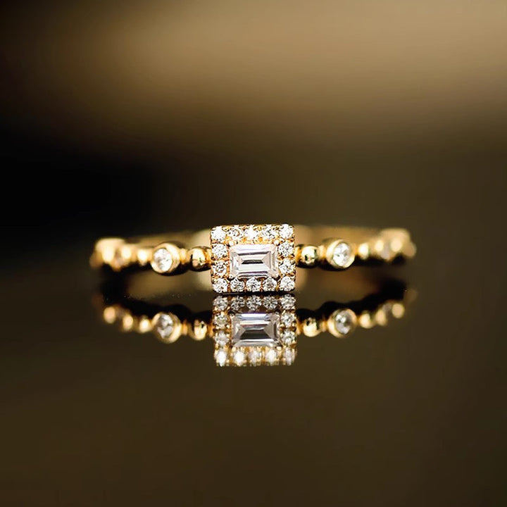 Rectangular Halo Ring for Everyday