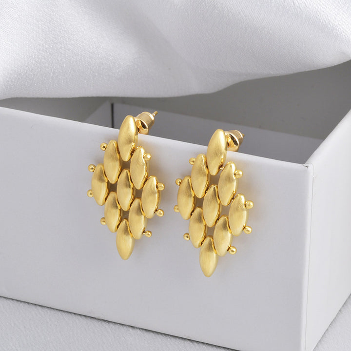 Matte Multi Petal Metal Drop Earrings