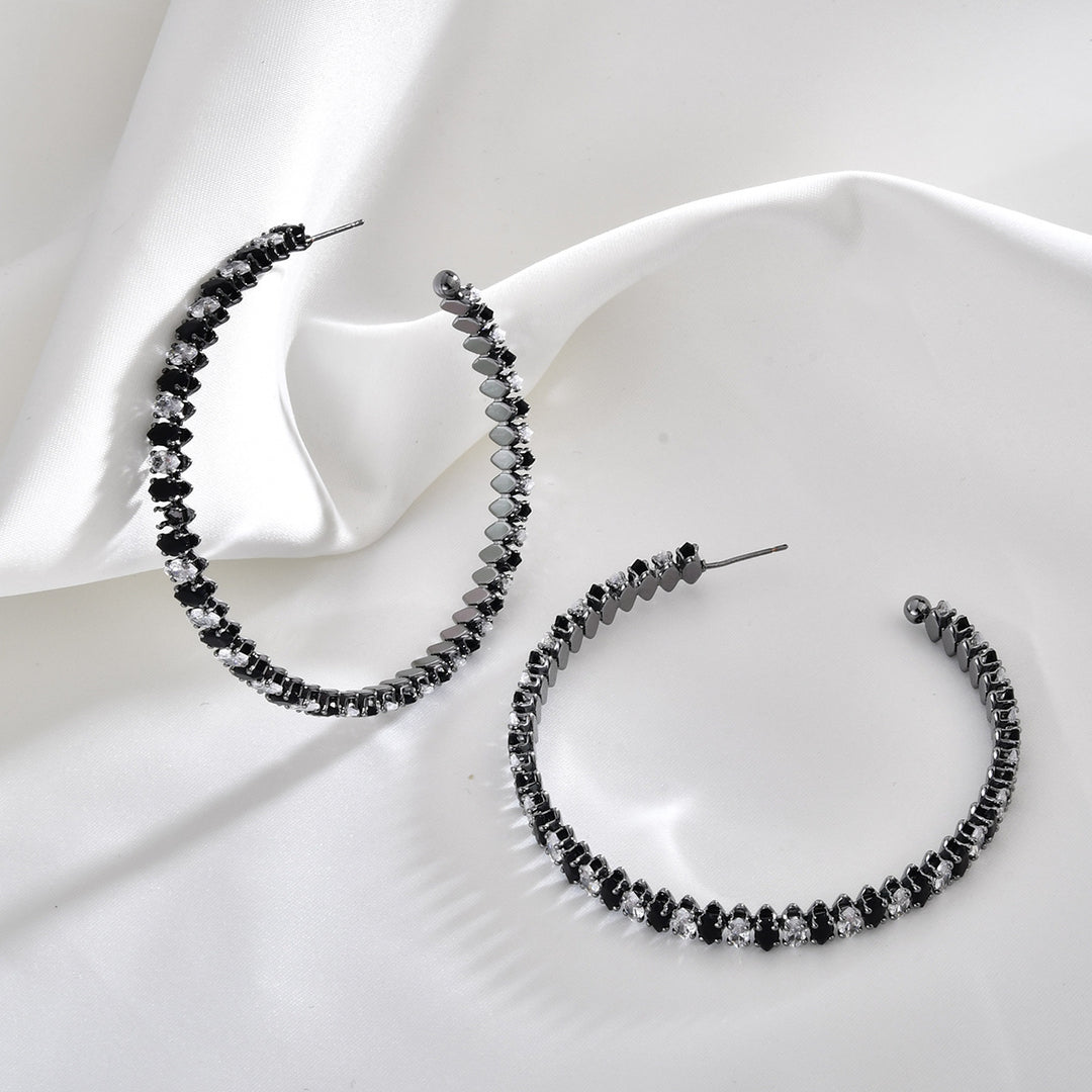 Marquise Crystal Statement Hoop Earrings