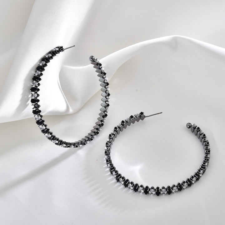 Marquise Crystal Statement Hoop Earrings