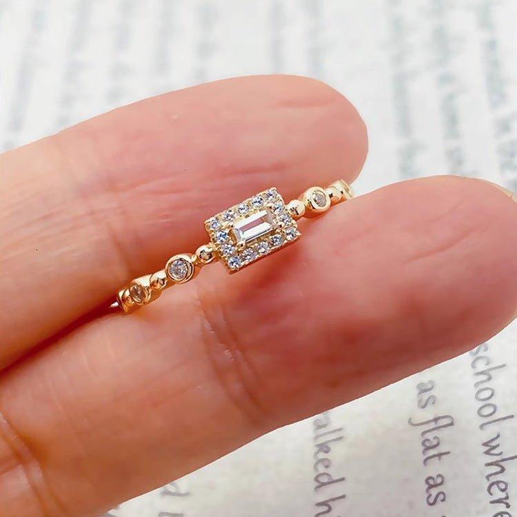 Rectangular Halo Ring for Everyday