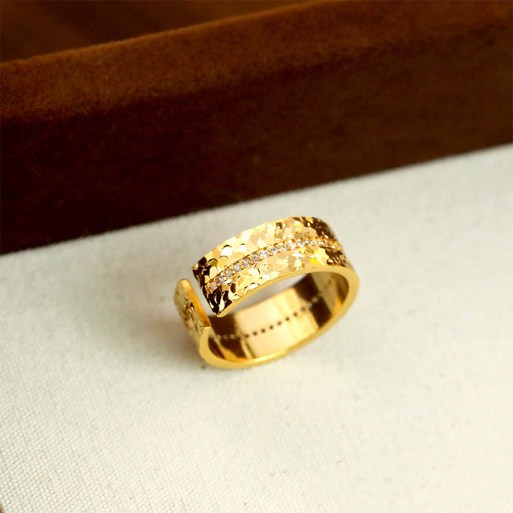 Hammered Open Band Statement Ring