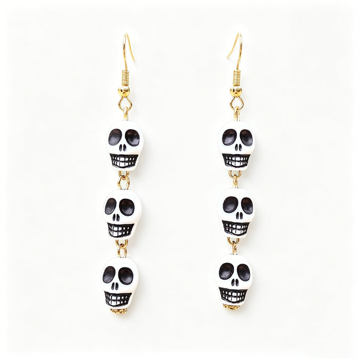 Colorful Skull Halloween Dangle Earrings