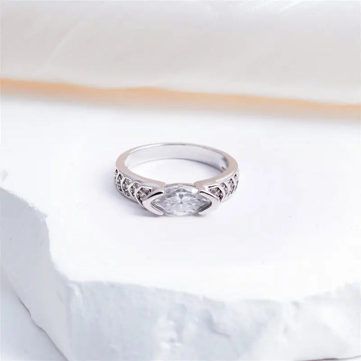 Eye of Horus Marquise Moissanite Ring