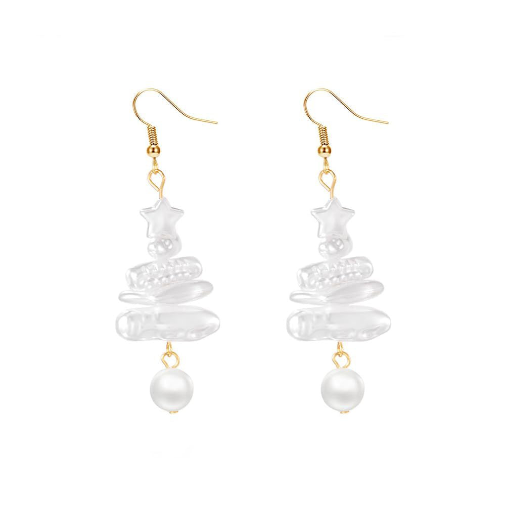 Baroque Pearl Christmas Tree Pendant Earrings