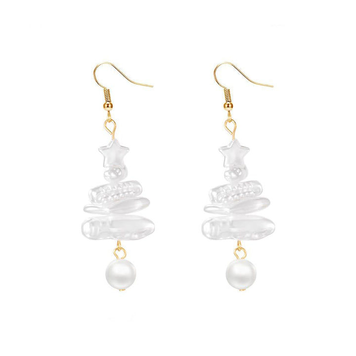 Baroque Pearl Christmas Tree Pendant Earrings