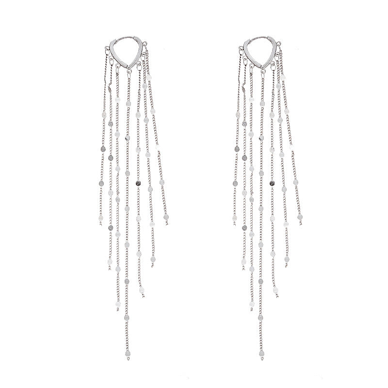 Sophisticated Oval Tassel Earrings